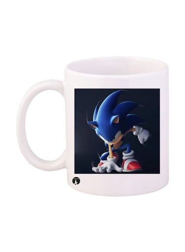 Sonic Character Printed Mug White/Blue Standard Size