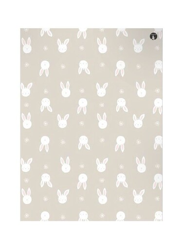 Cartoon Rabbit Themed Metallic Plate Grey/White/Pink 20x15cm