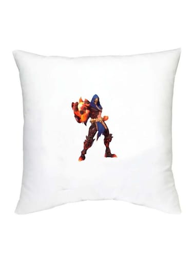 Mobile Legends Character Printed Decorative Cushion White/Blue/Orange 16x16inch