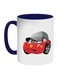 Cartoon Character Car Printed Coffee Mug Dark Blue/White/Red 11ounce