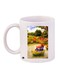 Rabbit Printed Coffee Mug White/Blue/Green 11ounce