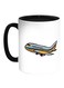 Plane Printed Coffee Mug White/Black 11ounce