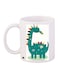 Dinosaur Printed Coffee Mug White/Green