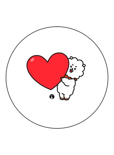Heart Printed Fridge Magnet White/Red 5.5cm