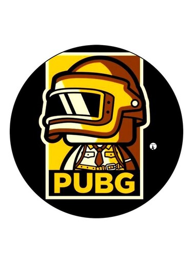 PUBG Printed Fridge Magnet Black/Yellow 5.5cm