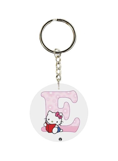 Alphabet E Kitty Cartoon Themed Keychain