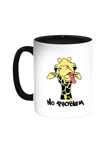 Giraffe - No Problem Printed Coffee Mug Black/White 11ounce