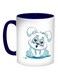 Rabbit Printed Coffee Mug Blue/White/Black 11ounce
