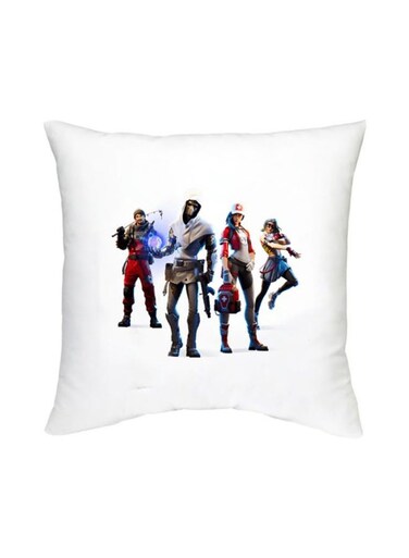 Fortnite Character Printed Decorative Cushion White/Red/Blue 16x16inch