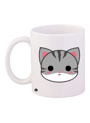 Ceramic Coffee Mug White/Grey