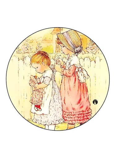Girls Printed Fridge Magnet Light Yellow/Pink/White 5.5cm