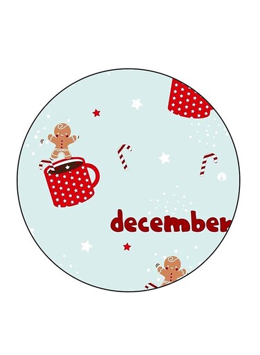 December Printed Fridge Magnet Multicolour 5.5 x 5.5cm