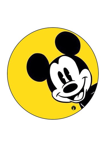 Mickey Mouse Printed Fridge Magnet Black/White/Yellow 5.5 x 5.5cm