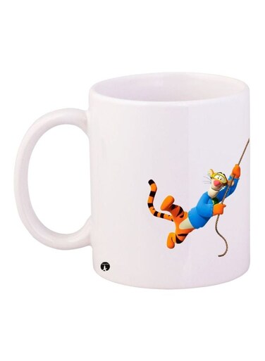 Cartoon Printed Coffee Mug White/Orange/Blue