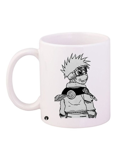 Anime Printed Coffee Mug White/Grey