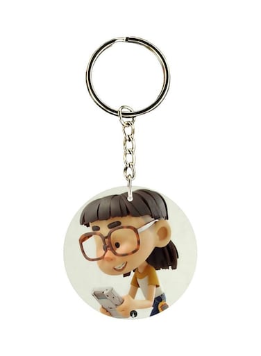 Double Sided Cartoon Printed Keychain
