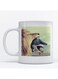 Printed Ceramic Mug White/Beige/Green