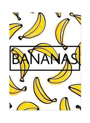 Bananas Metal Plate Poster Black/Yellow/White 15 x 20cm