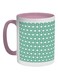 Large And Small Circle Printed Coffee Mug Pink/White/Green 325ml