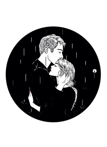 Man And A Woman Printed Fridge Magnet Multicolour