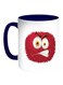 Colourful Monster Printed Coffee Mug White/Blue 11ounce