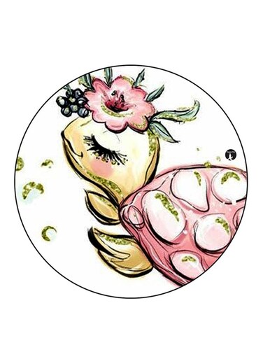 Turtle Printed Fridge Magnet Multicolour