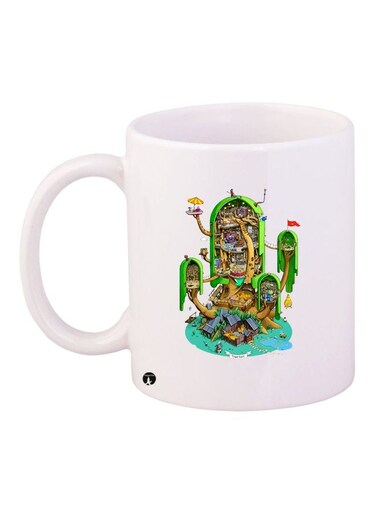 Tree House Printed Coffee Mug White/Brown/Green