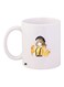 Girl Printed Coffee Mug White/Yellow/Blue 11ounce