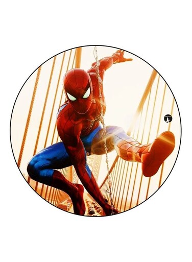 Spiderman Printed Fridge Magnet Beige/Red/Blue 5.5cm