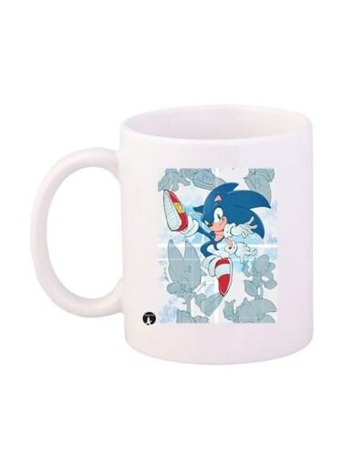 Game Sonic Character Printed Mug White/Blue/Pink Standard Size