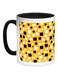 Squares And Circles Printed Coffee Mug Black/Brown/White 325ml