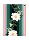 Floral Themed Metallic Plate Green/White/Pink 20x15cm