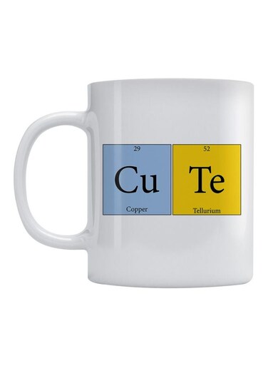 Ceramic Cute Printed Coffee Mug White/Blue/Yellow