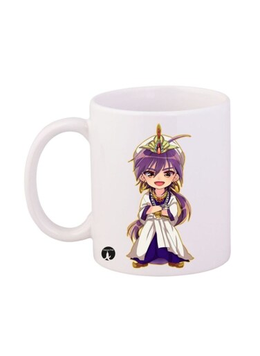 Labyrinth Of Magic Anime Printed Mug White/Purple/Beige 12ounce