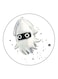 Cartoon Character Printed Fridge Magnet White/Grey/Black 5.5cm