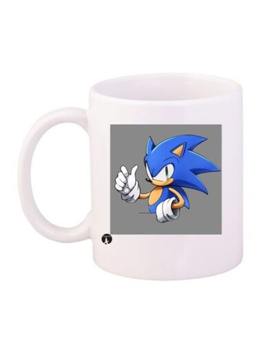 Printed Sonic Mug White/Blue/Grey