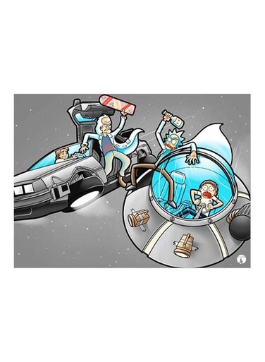 Cartoon Themed Metallic Plate Grey/Blue/White 20x15cm