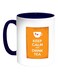 Keep Calm And Drink Tea Printed Coffee Mug Blue/White/Orange 325ml