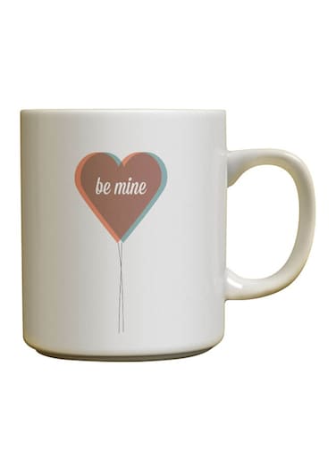 Be Mine Printed Coffee Mug Off White/Brown/Green