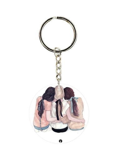 Three Friends Printed Dual Sided Keychain