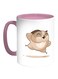 Owl Printed Coffee Mug White/Pink 11ounce