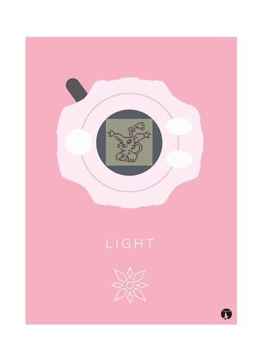 Metal Plate Of The Anime Digimon Poster Pink/Grey