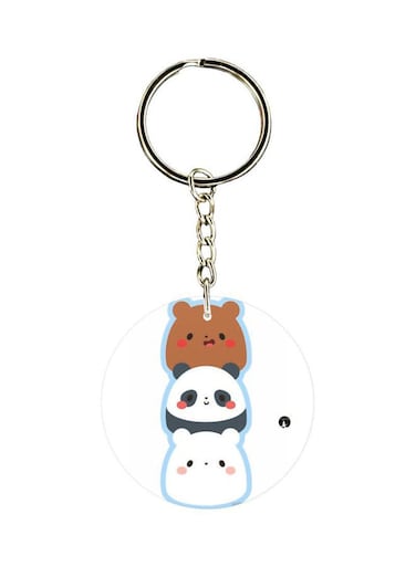 Cartoon Animals Printed Double Sided Keychain
