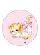 Cat Printed Fridge Magnet Round Multicolour