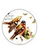 Bird Printed Fridge Magnet Brown/Green/White 5.5cm