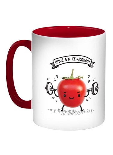 Have A Nice Workout Printed Coffee Mug Red/White/Black 11ounce