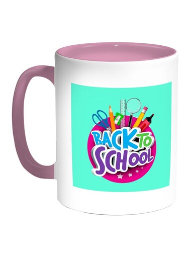 Back To School Printed Coffee Mug Pink/White/Green