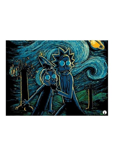 Animated Themed Metallic Plate Blue/Black 20x15cm
