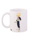 Cartoon Printed Coffee Mug White/Black/Beige 11ounce