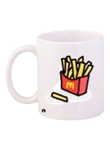 Mcdonald French Fries Printed Coffee Mug White/Red/Yellow 11ounce